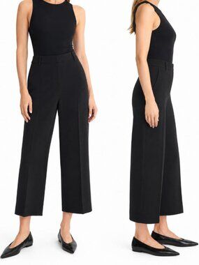 Babaton Agency Cropped Pant Black High Rise Trouser Career Size 8